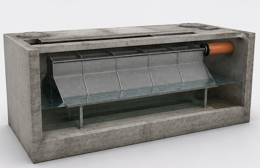 LamellaFlow als mehrreihige Anlage im Bauwerk